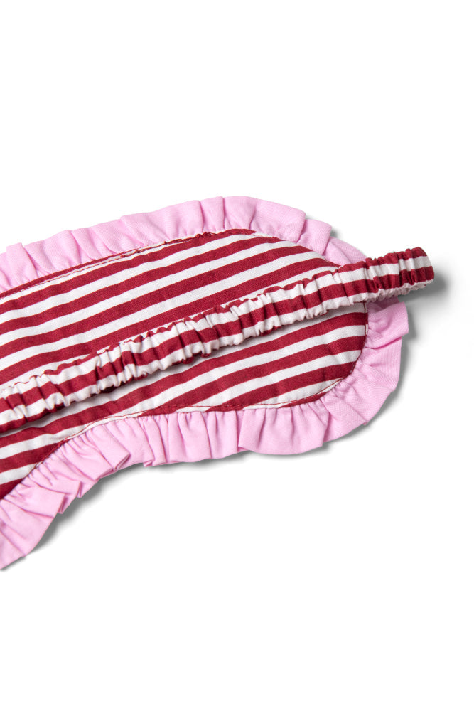 Nightwear | Women Damson Madder Damson Pj Eye Mask - Red Stripe