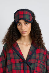 Nightwear | Women Damson Madder Damson Pj Eye Mask - Red Tartan