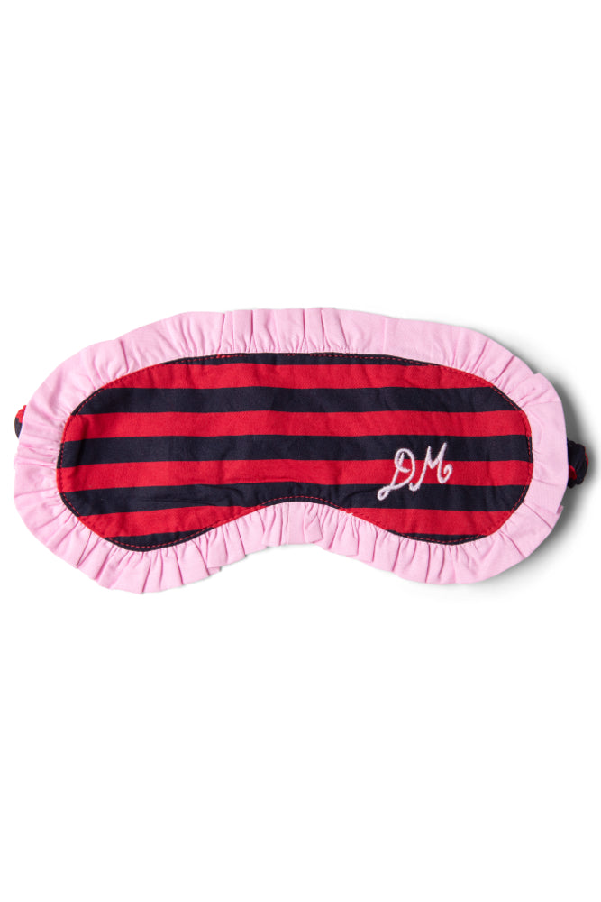 Nightwear | Women Damson Madder Damson Pj Eye Mask - Red/navy Stripe