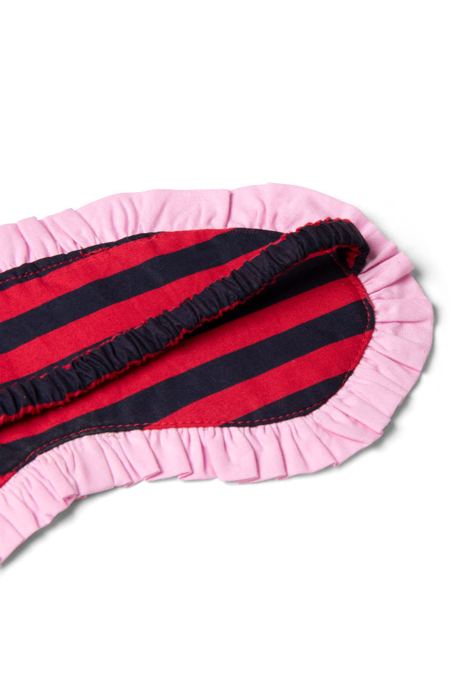 Nightwear | Women Damson Madder Damson Pj Eye Mask - Red/navy Stripe