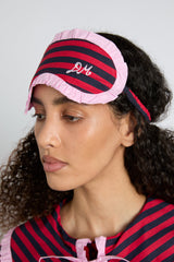 Nightwear | Women Damson Madder Damson Pj Eye Mask - Red/navy Stripe
