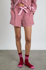 Nightwear | Women Damson Madder Krissy Pj Boxer - Red Stripe