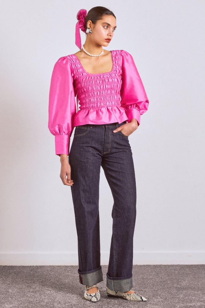 Occasion Wear | Women Damson Madder Ariana Blouse - Pink Taffeta