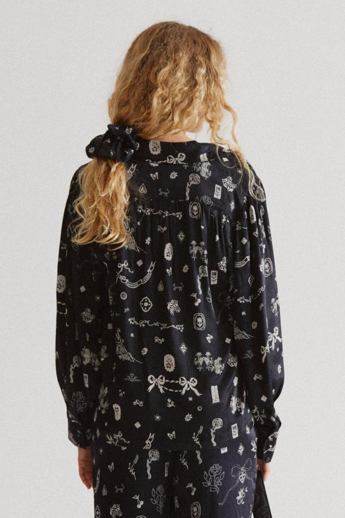 Occasion Wear | Women Damson Madder Clairo Blouse - Symbol Print