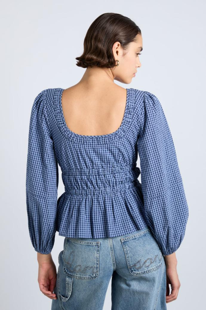 Occasion Wear | Women Damson Madder Dakota Blouse - Blue Check
