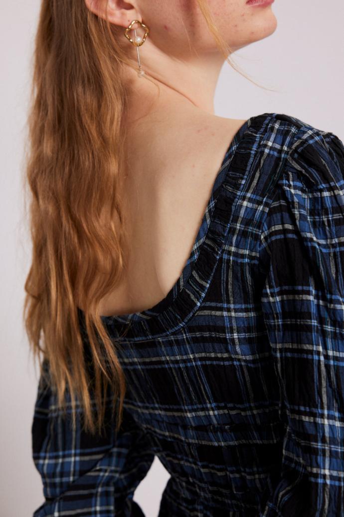 Occasion Wear | Women Damson Madder Dakota Midi Dress - Blue Check