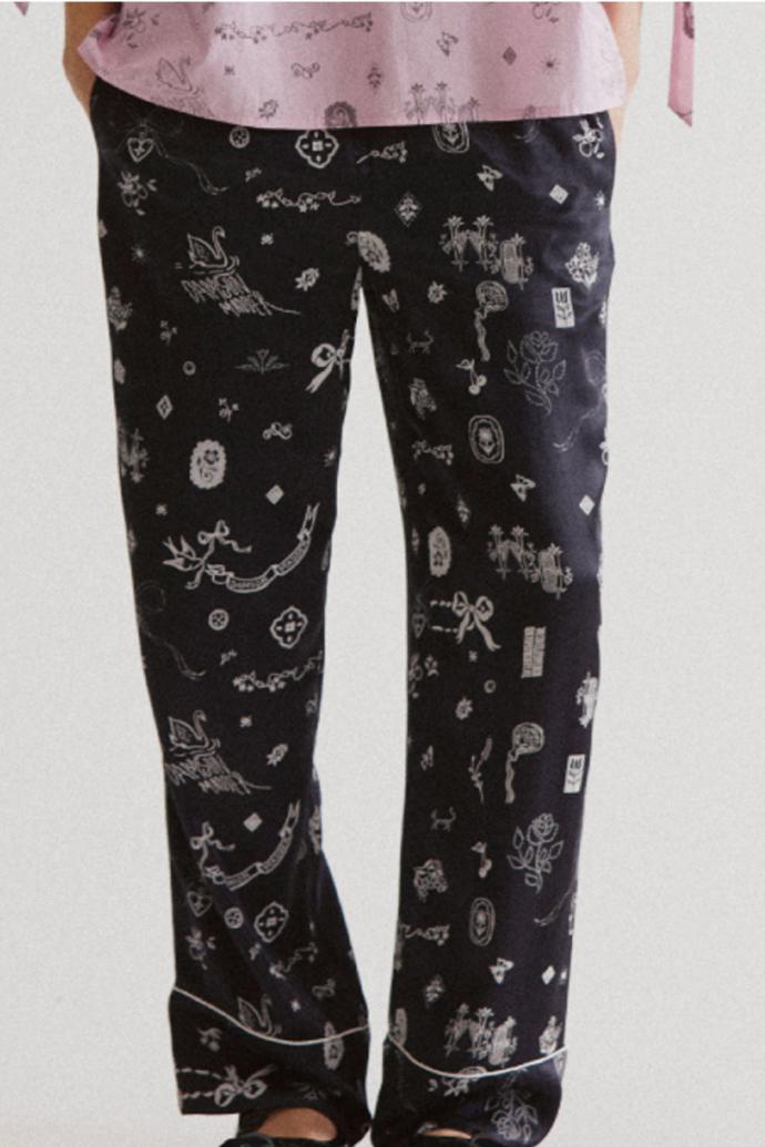 Occasion Wear | Women Damson Madder Joni Pants - Symbol Print