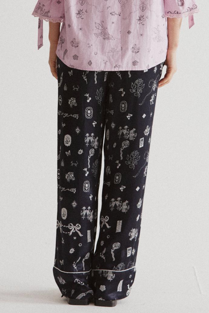 Occasion Wear | Women Damson Madder Joni Pants - Symbol Print