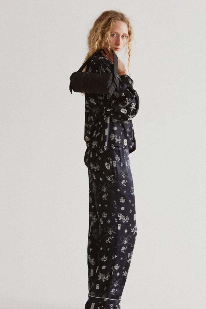 Occasion Wear | Women Damson Madder Joni Pants - Symbol Print