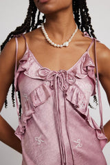 Occasion Wear | Women Damson Madder Kiki Embroidered Dress - Pink Bow