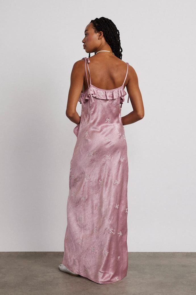 Occasion Wear | Women Damson Madder Kiki Embroidered Dress - Pink Bow