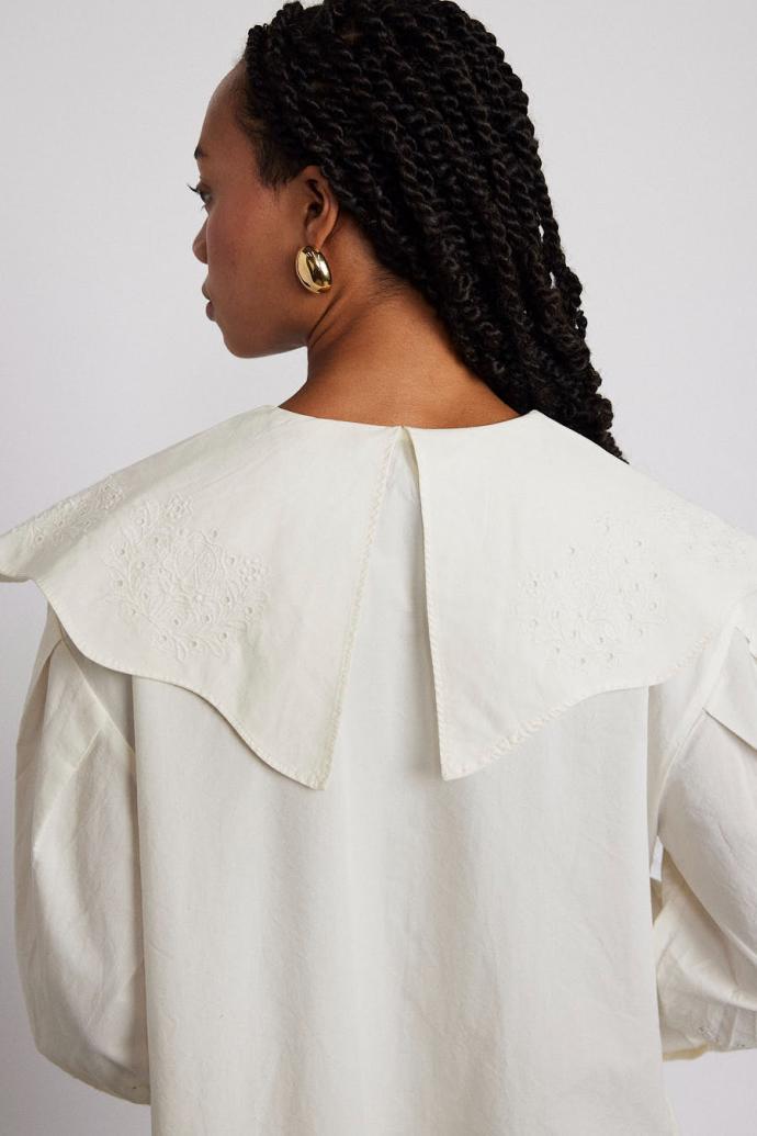 Occasion Wear | Women Damson Madder Mimi Mini Dress - Off White Broderie