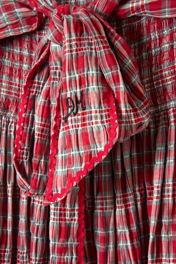 Occasion Wear | Women Damson Madder Pia Midi Dress - Red Check