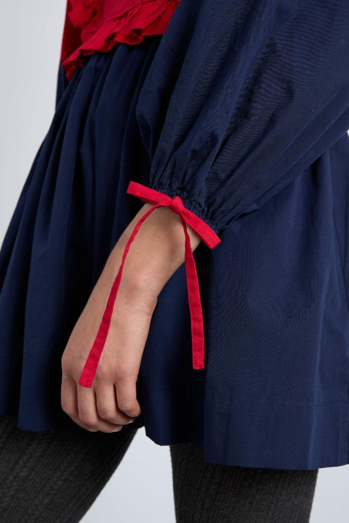 Occasion Wear | Women Damson Madder Piarra Mini Smock Dress - Red &amp; Navy