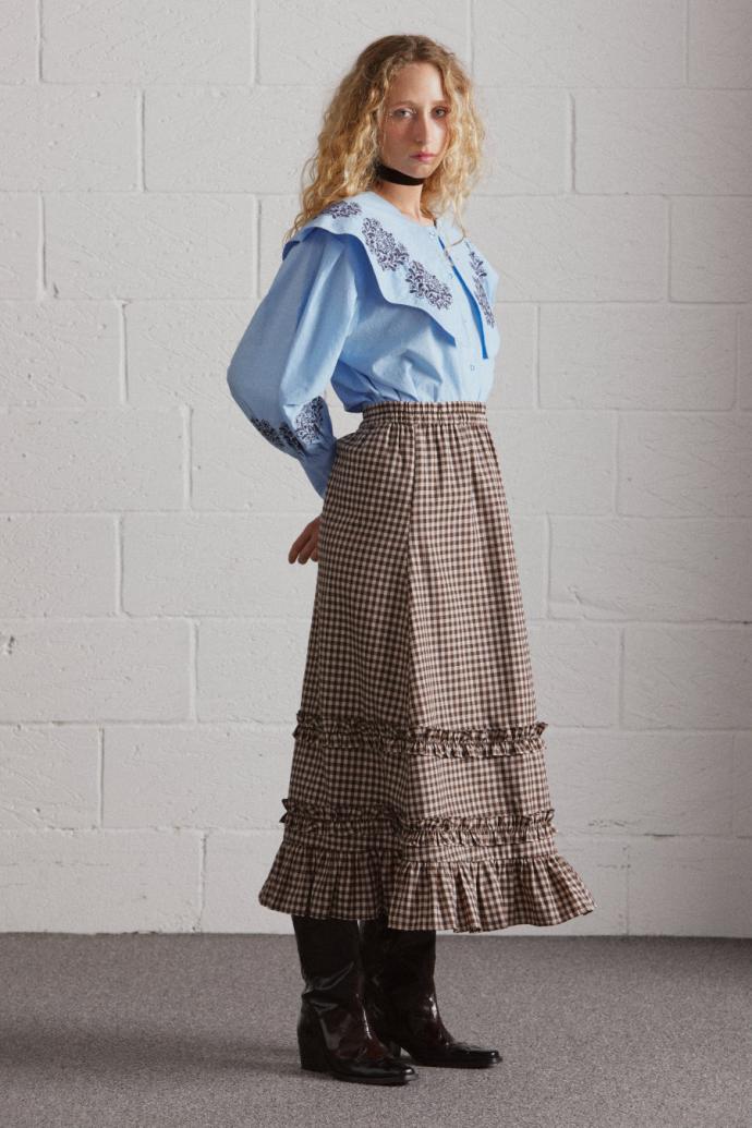 Occasion Wear | Women Damson Madder Romeo Embroidered Blouse Blue