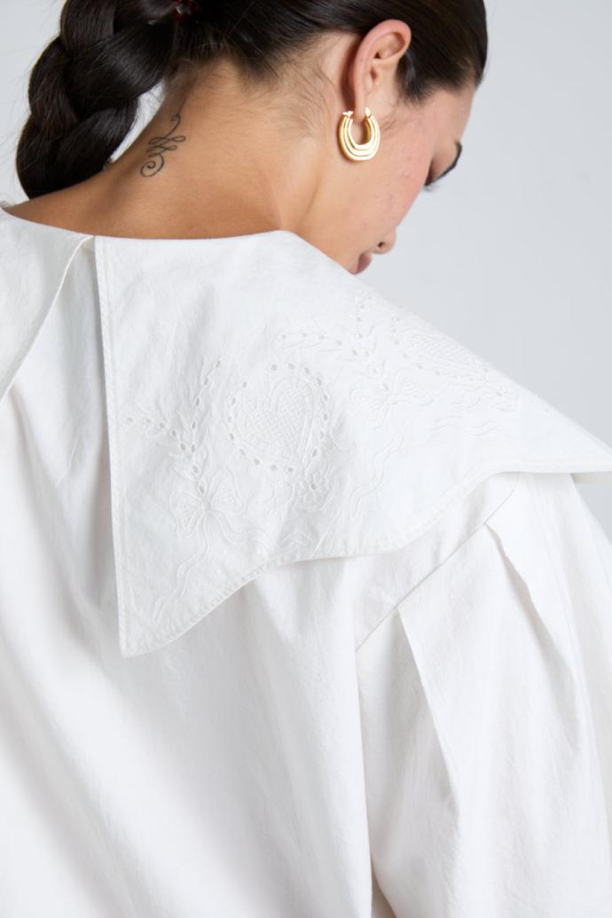 Occasion Wear | Women Damson Madder Romeo Embroidered Blouse - White