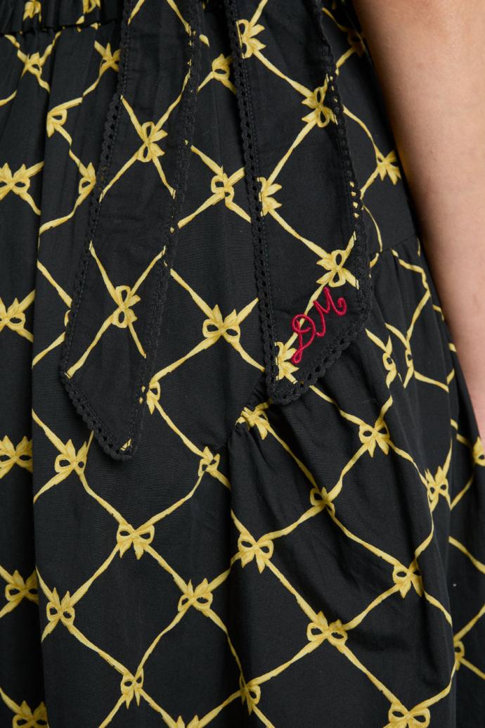 Occasion Wear | Women Damson Madder Tish Midi Dress - Black Bow Print