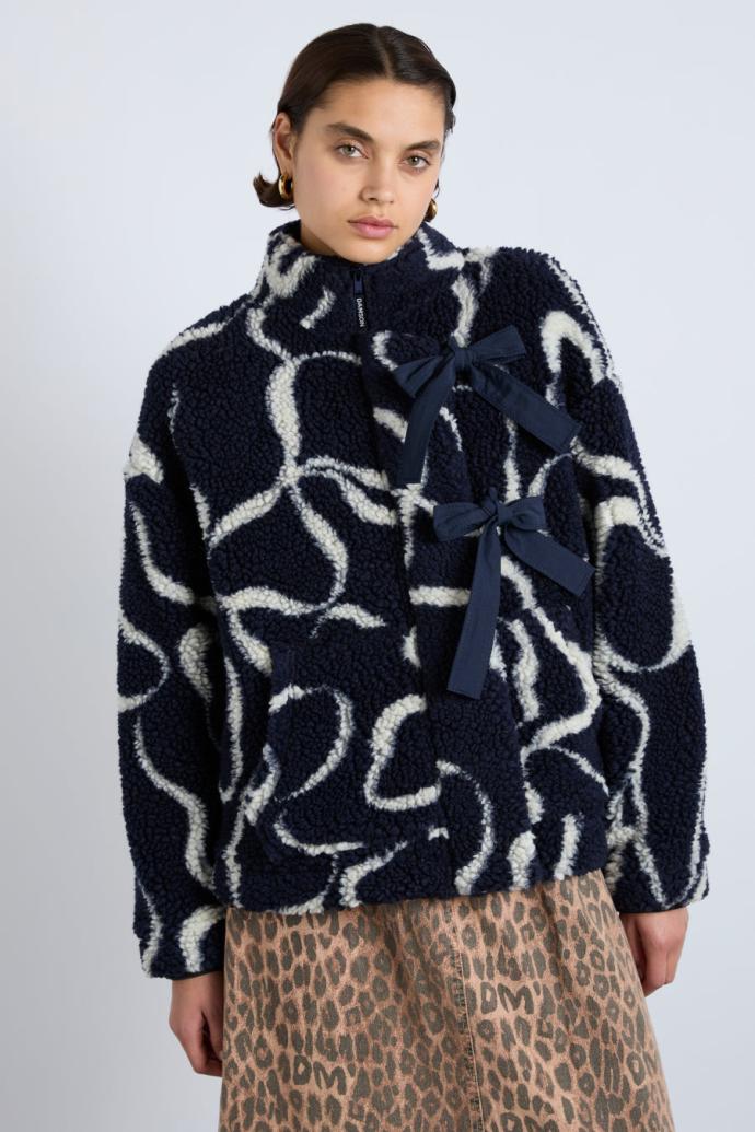 Pullover &amp; Fleeces | Women Damson Madder Ingrid Borg Jacket- Navy Bows