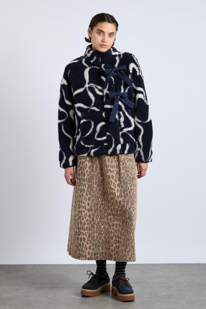 Pullover &amp; Fleeces | Women Damson Madder Ingrid Borg Jacket- Navy Bows