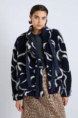 Pullover &amp; Fleeces | Women Damson Madder Ingrid Borg Jacket- Navy Bows