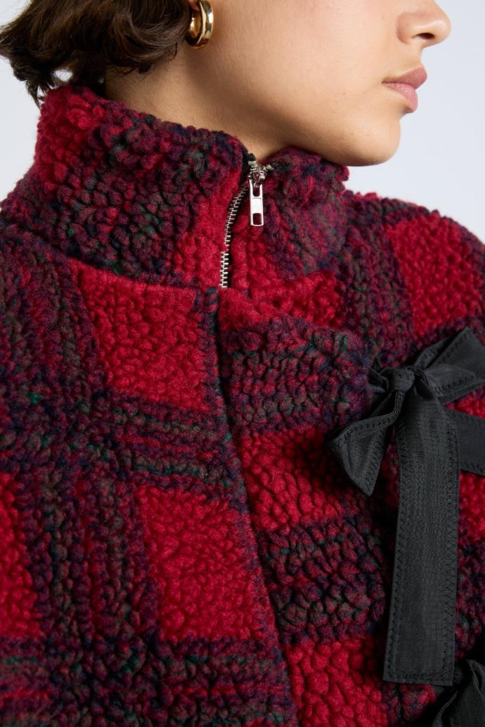 Pullover &amp; Fleeces | Women Damson Madder Ingrid Borg Jacket - Red Check