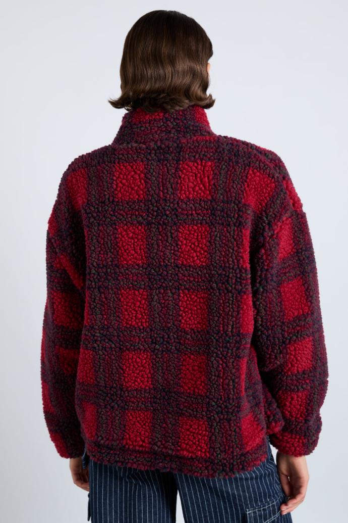 Pullover &amp; Fleeces | Women Damson Madder Ingrid Borg Jacket - Red Check