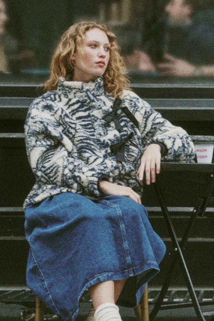 Pullover &amp; Fleeces | Women Damson Madder Ingrid Wool Jacket - Vase Print