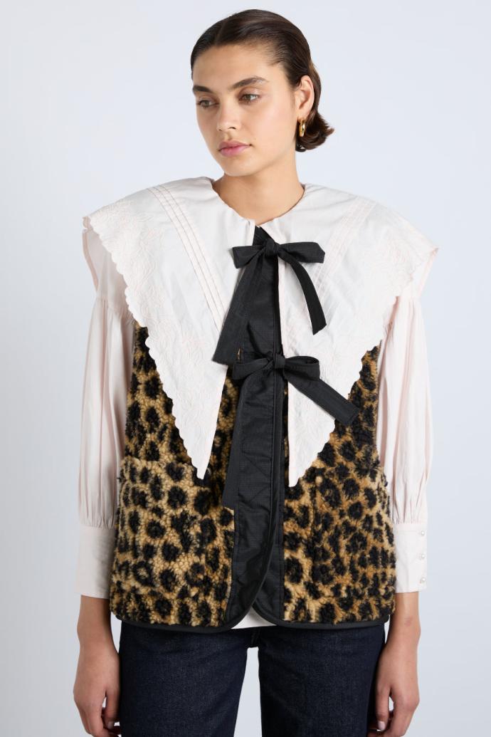 Pullover &amp; Fleeces | Women Damson Madder Marta Borg Gilet - Leopard