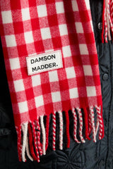 Scarves | Women Damson Madder Gingham Scarf In Responsible Wool - Red