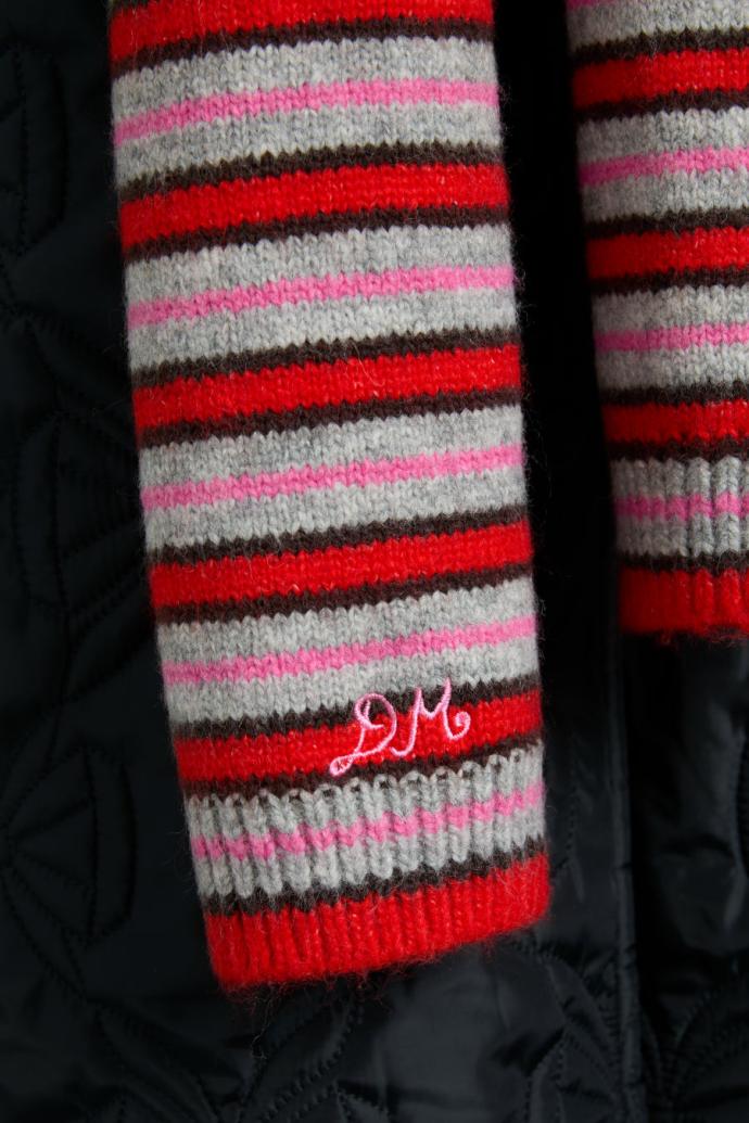 Scarves | Women Damson Madder Hooded Scarf In Stripe