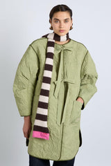 Scarves | Women Damson Madder Skinny Stripe Scarf In Choc &amp; Ecru