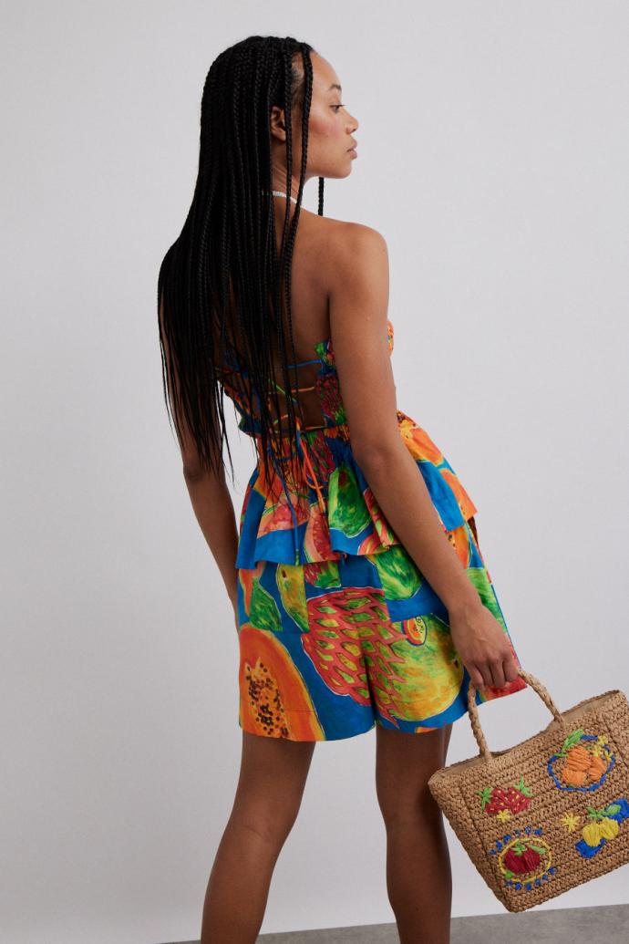 Shorts | Women Damson Madder Pull On Shorts - Papaya Print