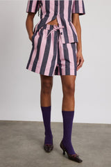 Shorts | Women Damson Madder Rafe Shorts - Blue Pink Stripe