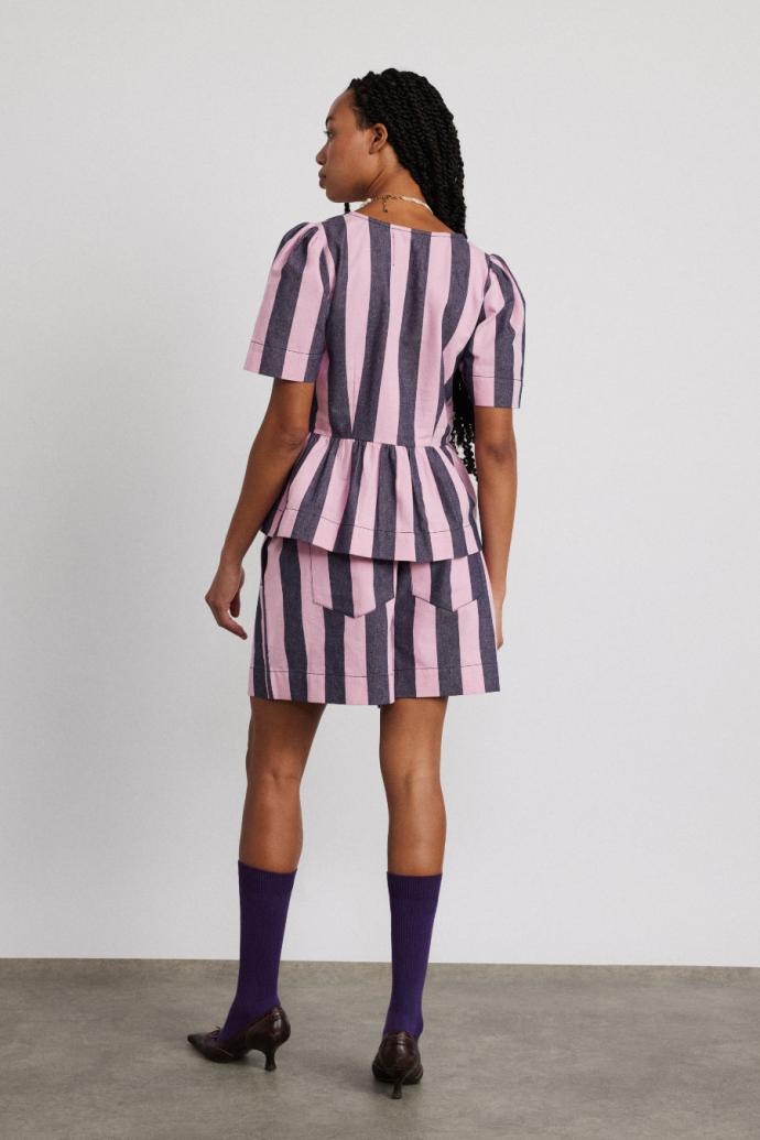 Shorts | Women Damson Madder Rafe Shorts - Blue Pink Stripe