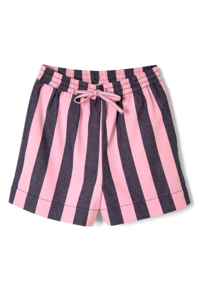 Shorts | Women Damson Madder Rafe Shorts - Blue Pink Stripe
