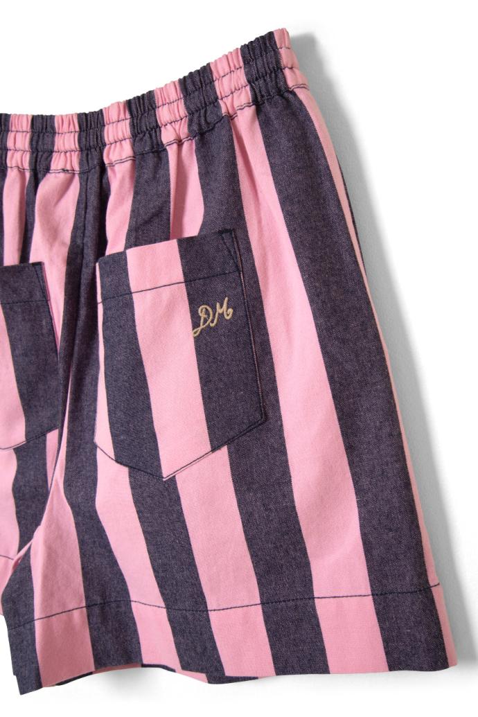 Shorts | Women Damson Madder Rafe Shorts - Blue Pink Stripe
