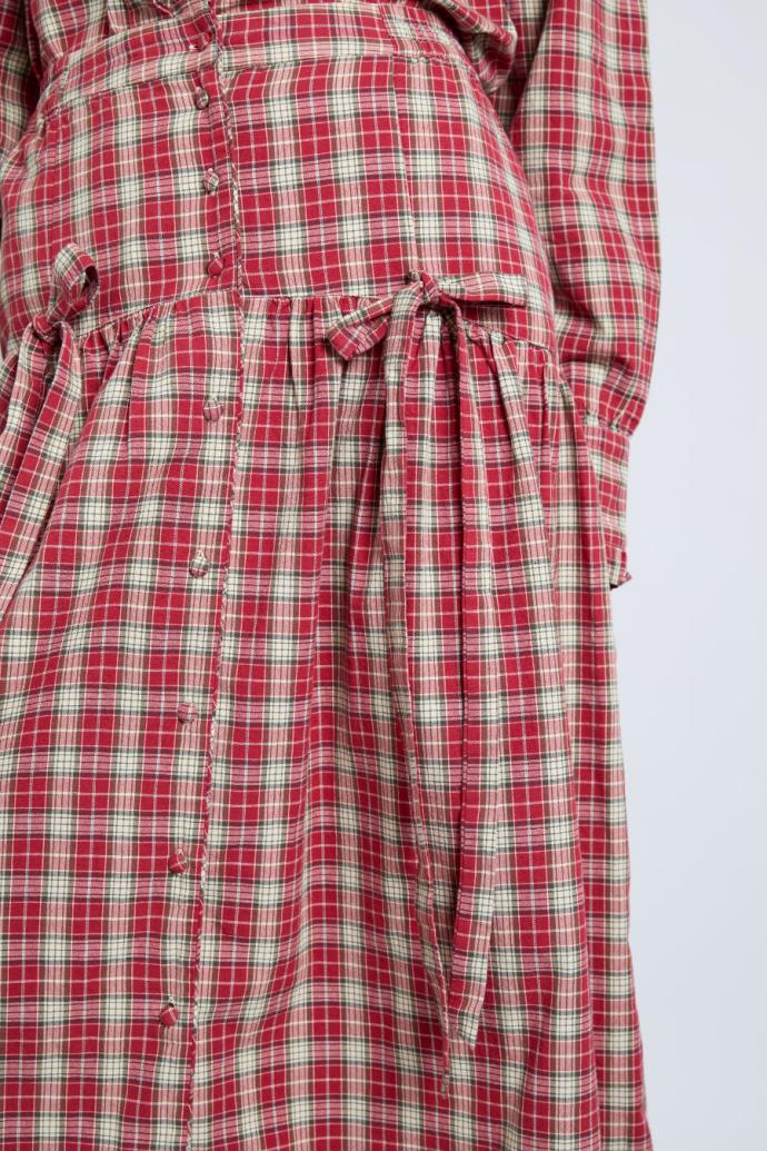 Skirts | Women Damson Madder Bronte Button Through Midi Skirt - Red Check