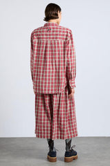 Skirts | Women Damson Madder Bronte Button Through Midi Skirt - Red Check