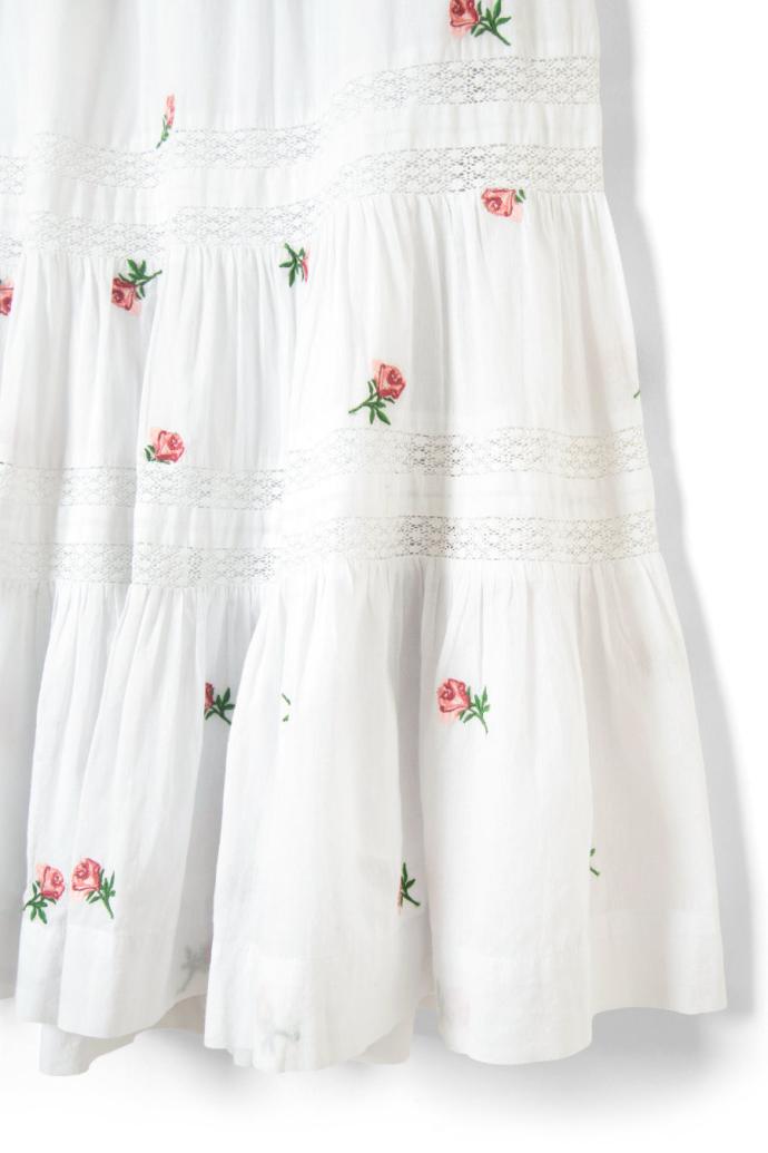 Skirts | Women Damson Madder Eden Lace Midi Skirt - Rose Embroidery