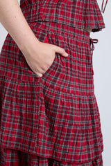 Skirts | Women Damson Madder Malika Ra Ra Midi Skirt - Red Check