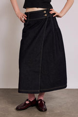 Skirts | Women Damson Madder Raye Denim Skirt - Dark Indigo