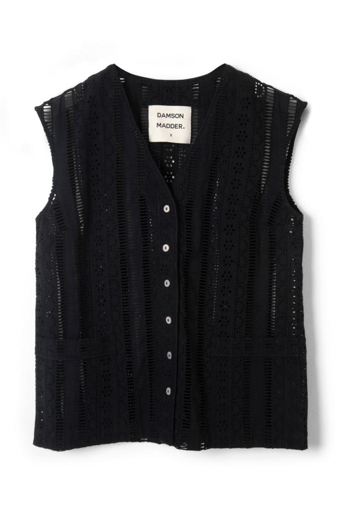 Tops | Women Damson Madder Alys Vest - Black Broderie