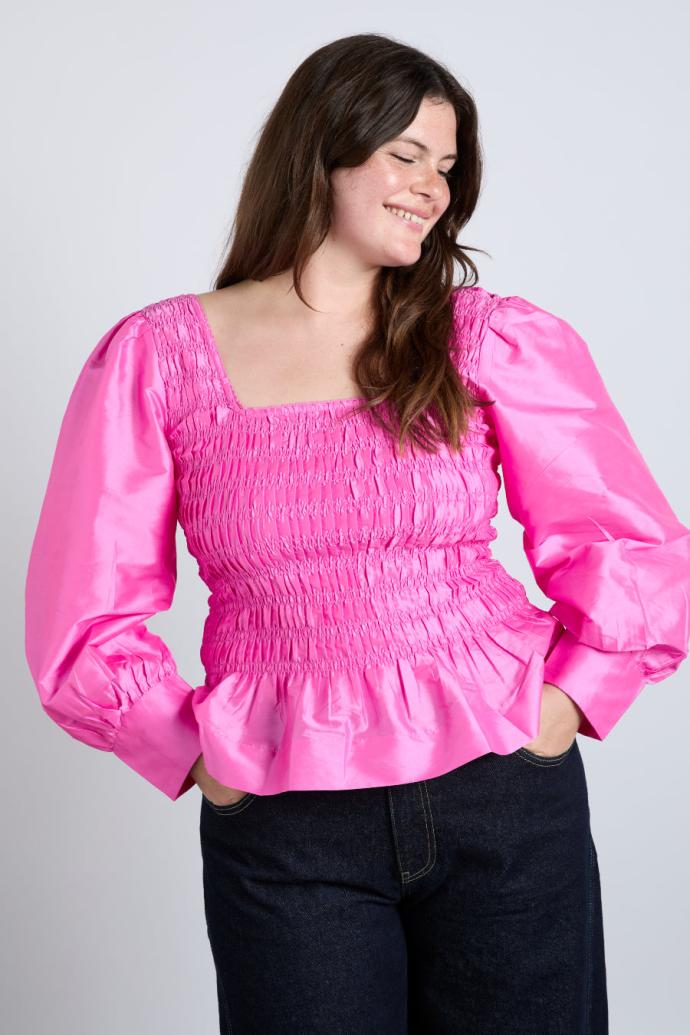 Tops | Women Damson Madder Ariana Blouse - Pink Taffeta