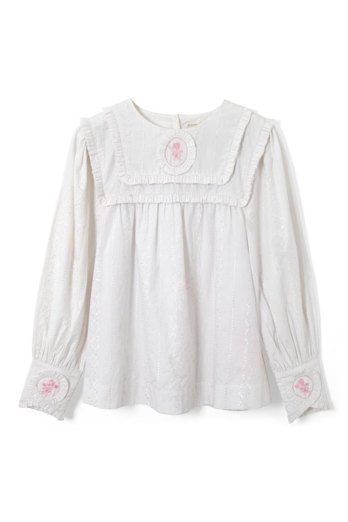 Tops | Women Damson Madder Beatrice Victoriana Blouse- White
