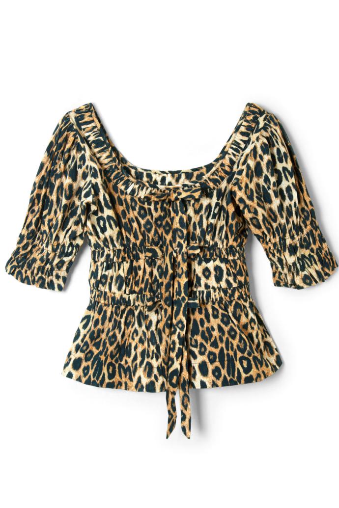 Tops | Women Damson Madder Bianca Ruffle Blouse - Leopard