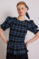 Tops | Women Damson Madder Bluebelle Blouse - Navy Check