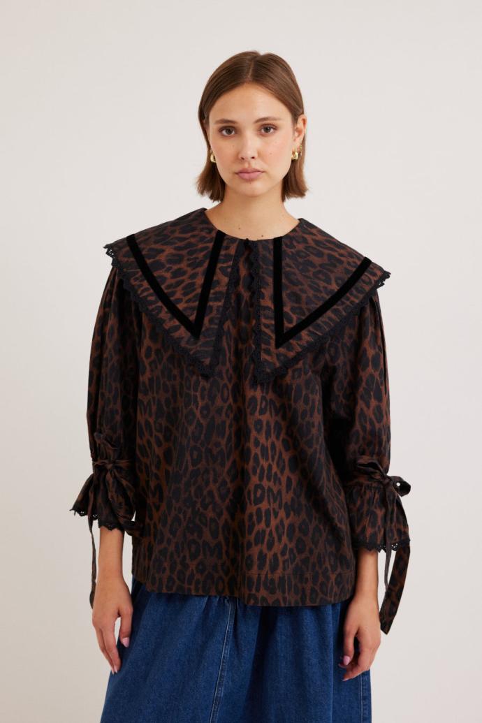 Tops | Women Damson Madder Candice Blouse - Leopard