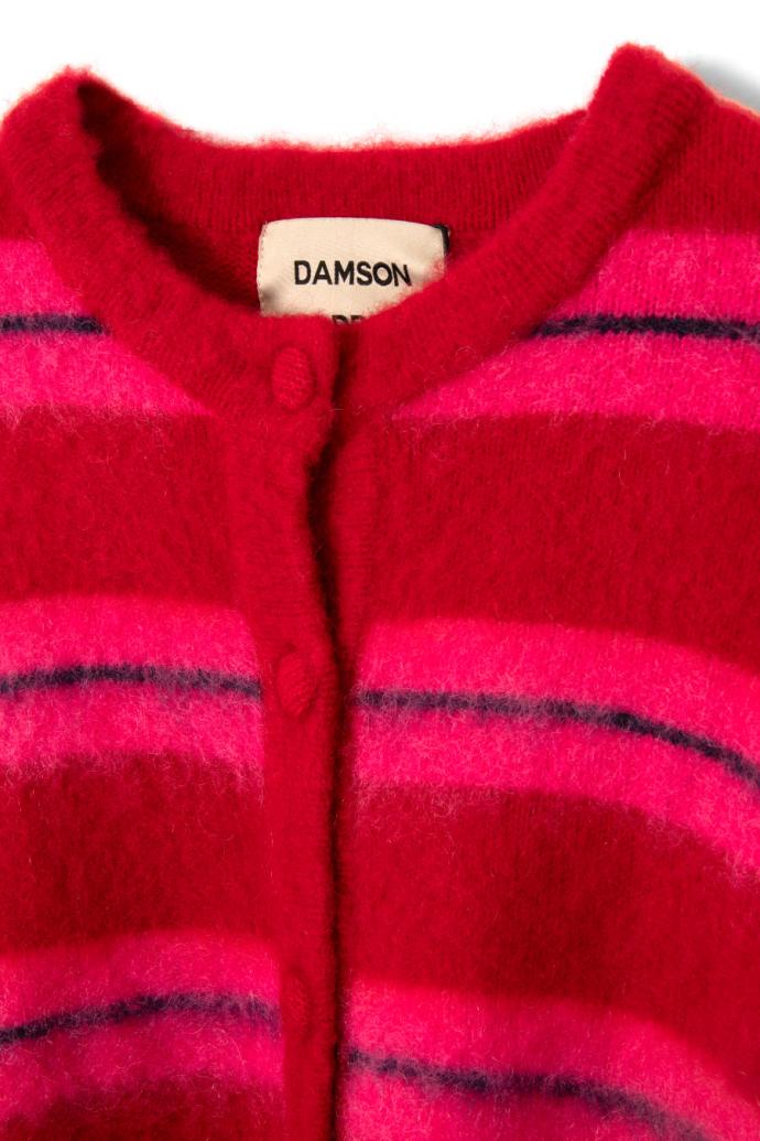 Tops | Women Damson Madder Cece Stripe Cardigan - Red &amp; Pink Stripe