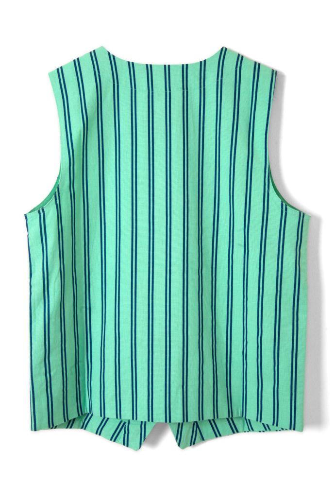 Tops | Women Damson Madder Coco Oversized Waistcoat - Mint Stripe