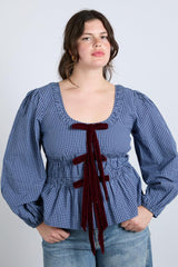 Tops | Women Damson Madder Dakota Blouse - Blue Check